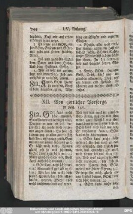 XII. Von göttlicher Vorsorge.