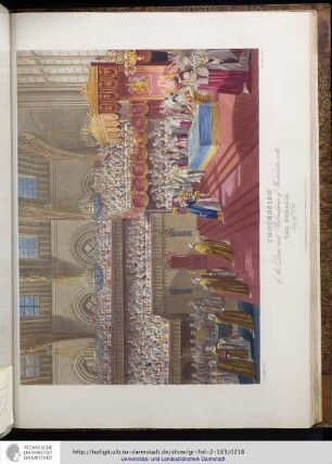 Abbildung: Procession of the Dean and prebendaries of Westminster with the Regalia.