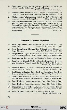 Textilien – Perser Teppiche (Nr. 398-428)