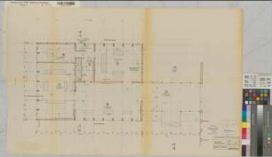 Burgsteinfurt (Steinfurt) Amtsgericht Saalbau: Grundriß Erdgeschoß 1961 1 : 50 58 x 92 Pause Staatshochbauamt Münster Regierung Münster Nr. 34058