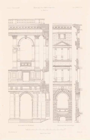 Museum für Völkerkunde, Berlin: Details (aus: Atlas zur Zeitschrift für Bauwesen, hrsg. v. F. Endell, Jg. 37, 1887)