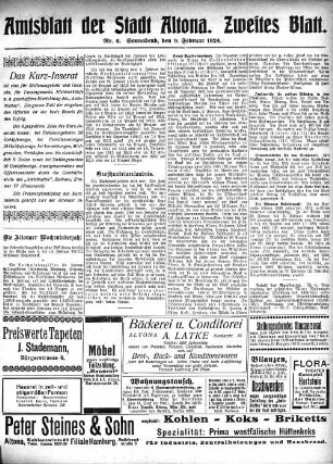 Nummer 6. Zweites Blatt. : Sonnabend, den 9. Februar 1924