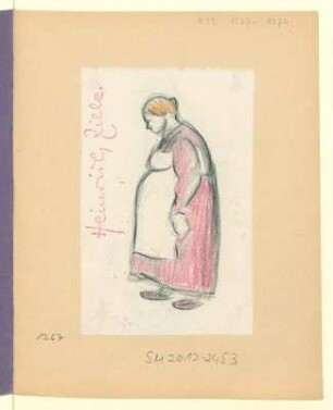 Frau im rotem Kleid