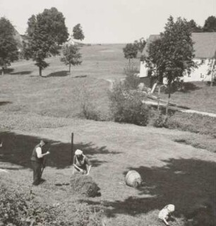 Heuernte : Nassau/Erzgebirge. Bei der Heuernte