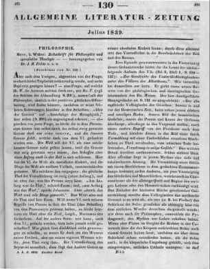 Zeitschrift für Philosophie und spekulative Theologie. Hrsg. von J. H. Fichte. Bd. 1-2. Bonn: Weber 1837-38 (Beschluss von Nr. 129.)