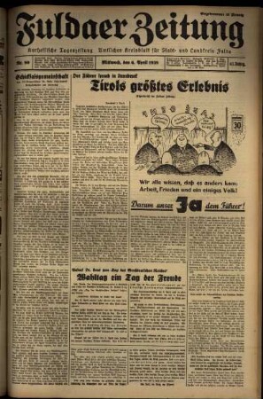 Ausgabe vom Mittwoch, den 06. April 1938.
