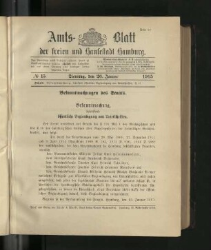 No. 15, 26. Januar 1915