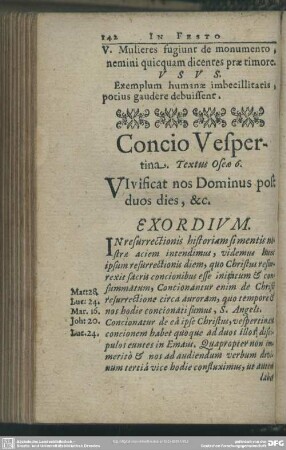 Concio Vespertina