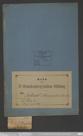 Postvollmachten der Senckenbergischen Institute