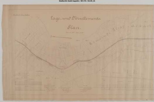 Linie Hennef - Asbach, Blatt 10: Lage- und Höhenplan in und um Gleisanschluss Limbergskopf