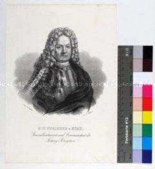 Porträt des brandenburgischen und sächsischen Generalleutnants und Kommandanten der Festung Königstein Friedrich Wilhelm Freiherr von Kyaw