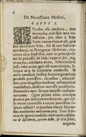 Caput I. De Necessitate Medici