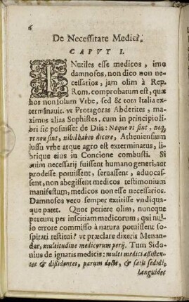 Caput I. De Necessitate Medici