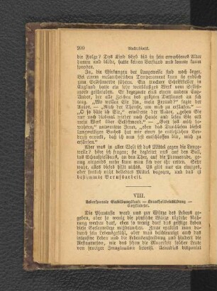 VIII. Ueberspannte Einbildungskraft