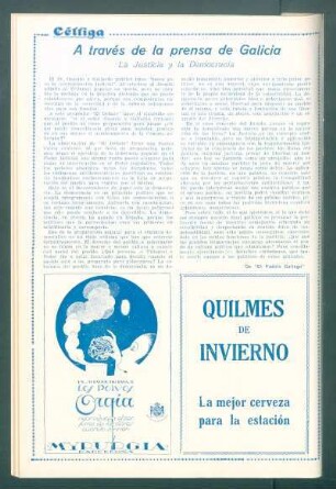 A través de la prensa en Galicia : La Justicia y la Democracia. [De "El Pueblo Gallego"]