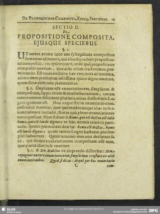 Sectio II. De Propositione Composita, Eiusque Speciebus