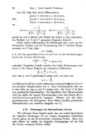 § 20. Gleichungen der Betrand'schen Curven.