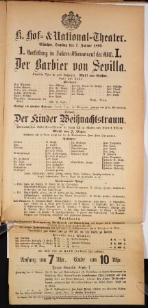 Königliches Hof- und Nationaltheater. 1892