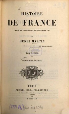 Histoire de France : Depuis les temps les plus reculés jusqu'en 1789, 13