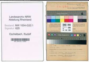 Entnazifizierung Rudolf Eschelbach , geb. 23.05.1900 (Baurat)