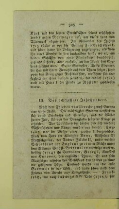 III. Das achtzehnte Jahrhundert