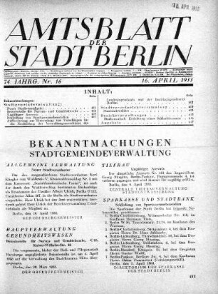 1933,16: Nr. 16, 16. April 1933