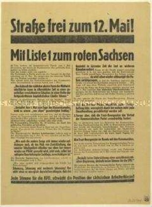 Aufruf der SPD zur sächsischen Landtagswahl 1929