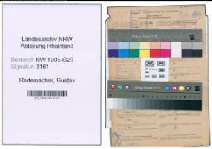 Entnazifizierung Gustav Rademacher , geb. 28.07.1895 (Bahnsekretaer)