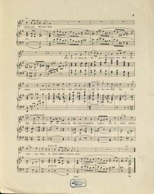 Lieder : für eine Singstimme mit Begleitung des Pianoforte, 15. Waldvögelein : "Es fleugt ein kleines Waldvögelein" ; (Frankfurter Liederbuch 1584) ; Op. 10, No. 3