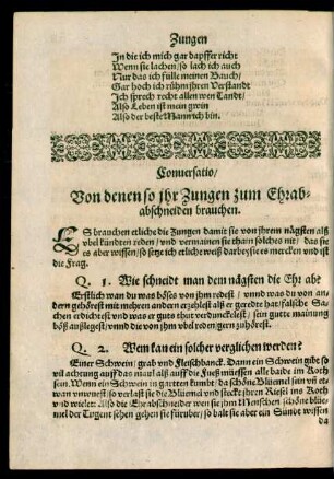 Conversatio/ Von denen so ihr Zungen zum Ehrababschneiden brauchen.