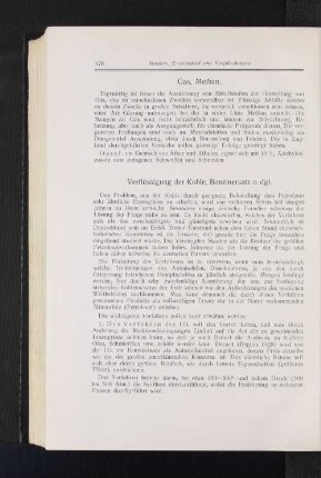 Verflüssigung der Kohle, Benzinersatz u. dgl.