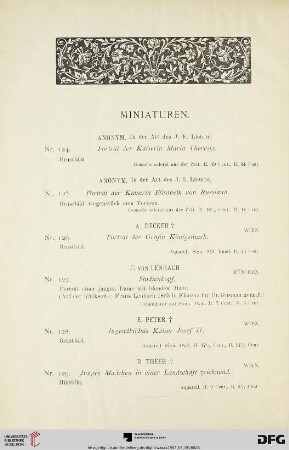 Miniaturen (Nr. 124-129)