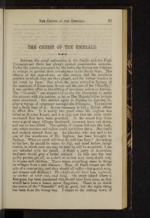 The cruise of the Emerald.