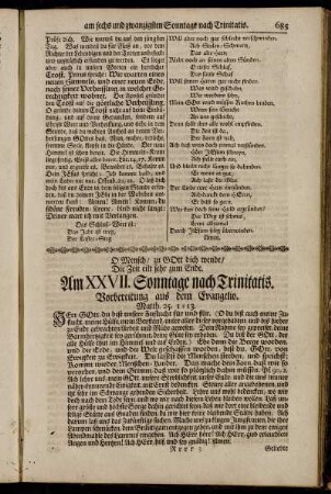 Am XXVII. Sonntage nach Trinitatis