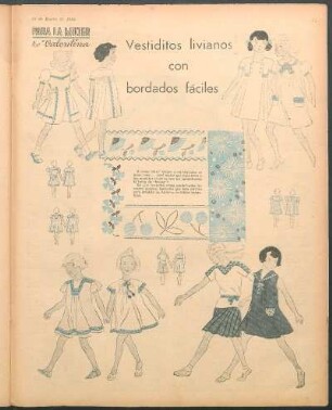 Vestiditos livianos con bordados fáciles [Dibujos] : Para la mujer