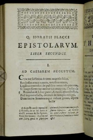 I. Ad Caesarem Augustum = I. A Auguste