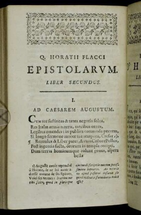 I. Ad Caesarem Augustum = I. A Auguste