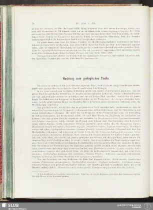 Nachtrag zum geologischen Theile