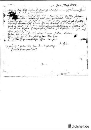 31: Brief von Maria Tugendreich geb. Fromme Gleim an Klamer Schmidt