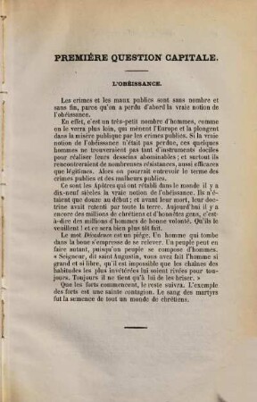 Trois questions capitales : Obéissance - droit des gens - revanche