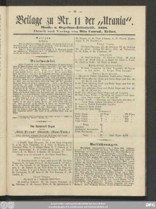 Beilage zu Nr. 11 der „Urania“.