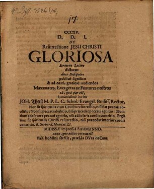 De resurrectione Jesu Christi gloriosa