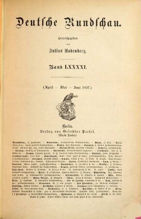 Deutsche Rundschau. 91 = Jg. 23. 1897