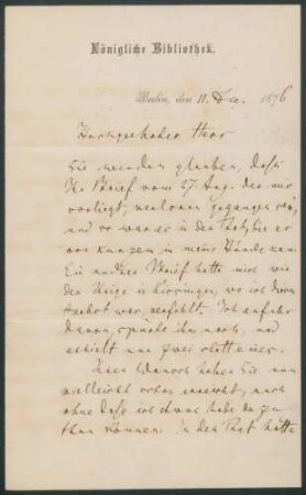 Karl Richard Lepsius, Brief