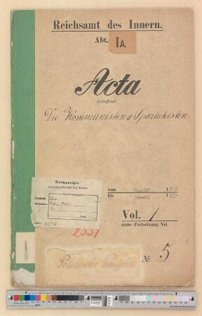 Überwachung der kommunistischen Bewegung ("Kommunisten und Spartakisten")
