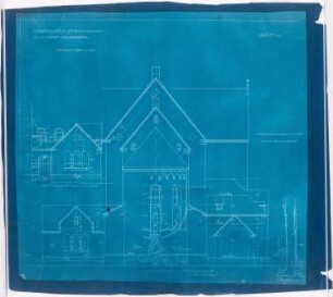 Dekanatskirche, Clerf (Clervaux): Choransicht, Ansicht des Schulzimmers und Details 1:50