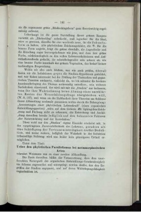 Ueber den phyletischen Parallelismus bei metamorphosischen Arten