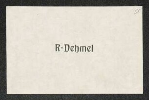 Brief von Richard Dehmel an Gerhart Hauptmann