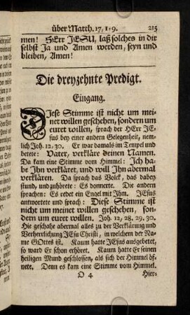 215-240, Die dreyzehnte Predigt