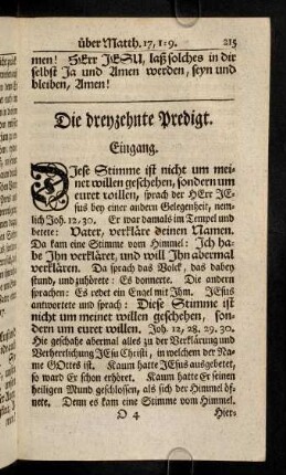 215-240, Die dreyzehnte Predigt